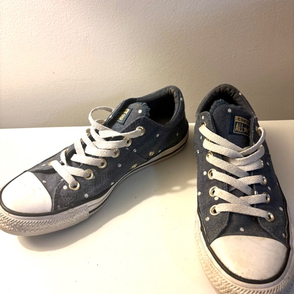 Converse All Star Low Top Polka Dot Denim Casual Sneakers Womens Size 8 - Picture 6 of 6